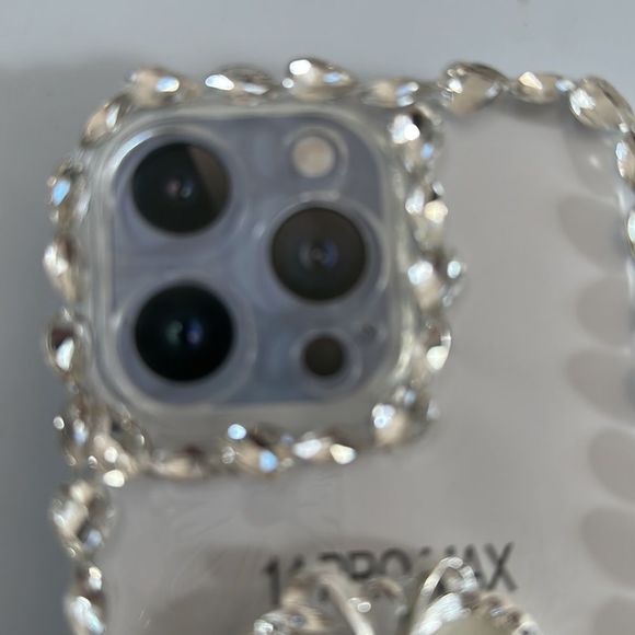 iPhone 14 pro max luxury 3D Flower Diamond Glitter clear - Picture 8 of 9